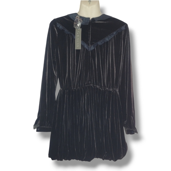 ✨️NWT✨️ GRACIA - Small Dressy Black Velvet Tunic - Picture 3 of 8